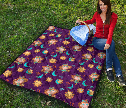 Cute Cartoon Virgo Pattern Print Quilt