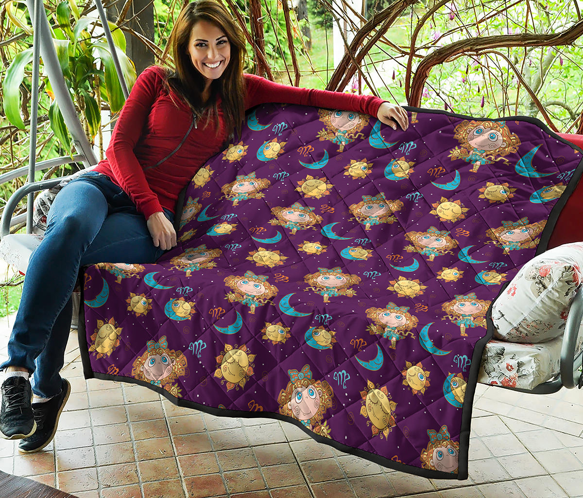 Cute Cartoon Virgo Pattern Print Quilt