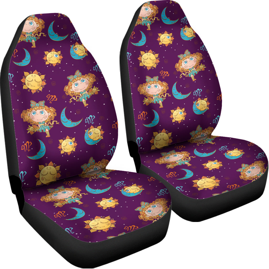 Cute Cartoon Virgo Pattern Print Universal Fit Car Seat Covers