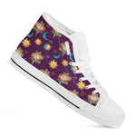 Cute Cartoon Virgo Pattern Print White High Top Shoes