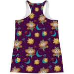 Cute Cartoon Virgo Pattern Print Women's Racerback Tank Top