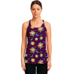 Cute Cartoon Virgo Pattern Print Women's Racerback Tank Top