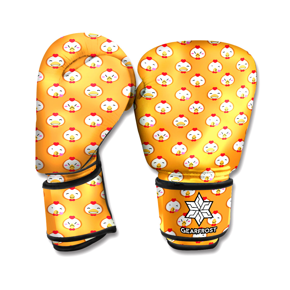 Cute Chicken Emoji Pattern Print Boxing Gloves