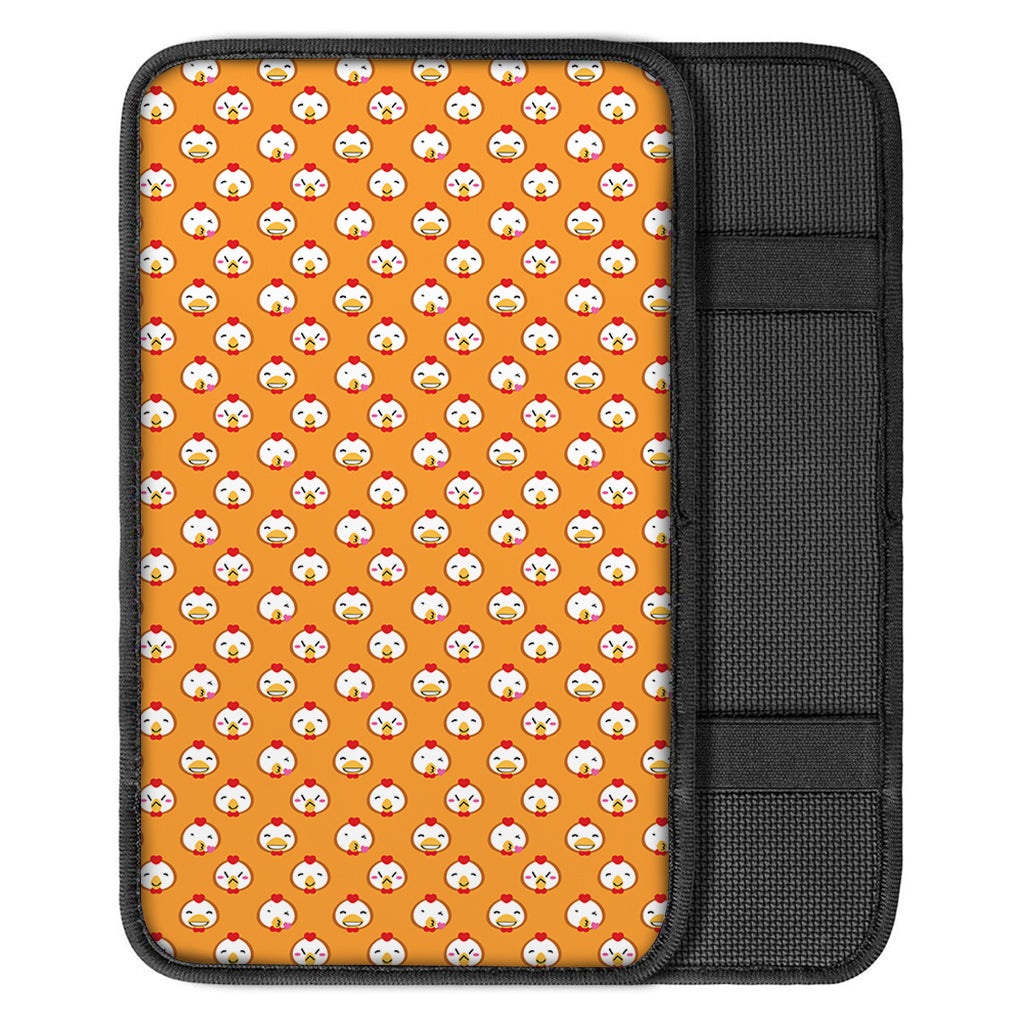 Cute Chicken Emoji Pattern Print Car Center Console Cover