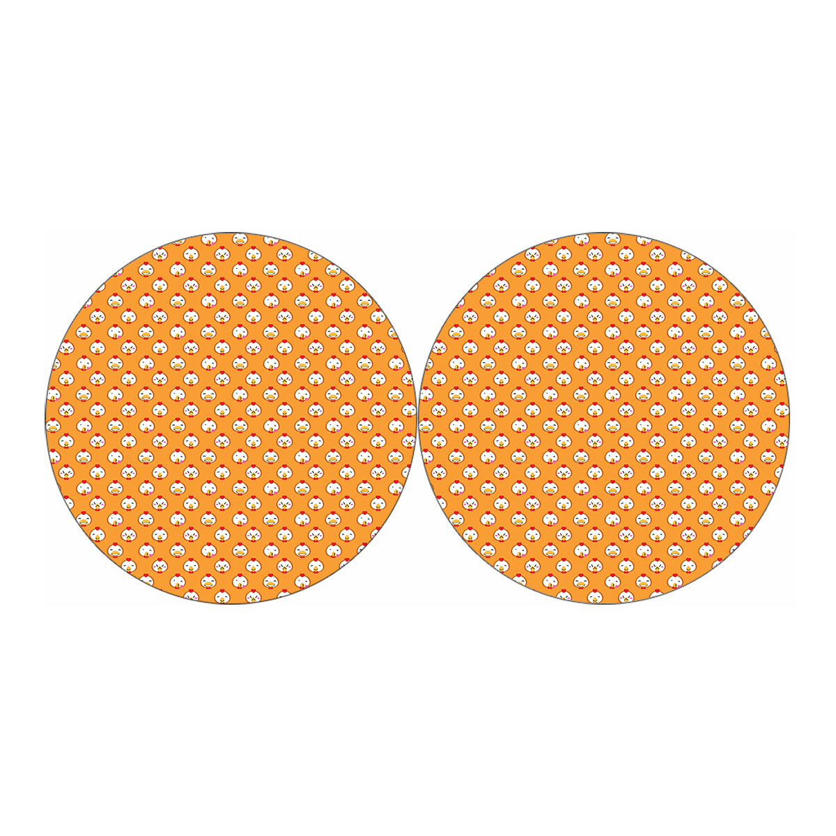 Cute Chicken Emoji Pattern Print Car Coasters