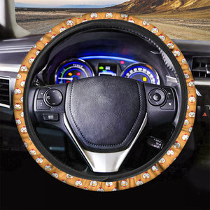 Cute Chicken Emoji Pattern Print Car Steering Wheel Cover