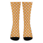 Cute Chicken Emoji Pattern Print Crew Socks