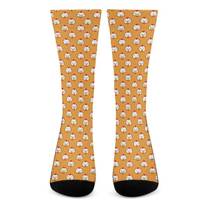 Cute Chicken Emoji Pattern Print Crew Socks