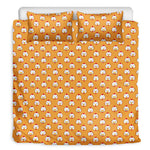 Cute Chicken Emoji Pattern Print Duvet Cover Bedding Set