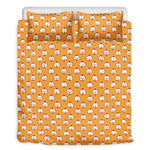 Cute Chicken Emoji Pattern Print Duvet Cover Bedding Set