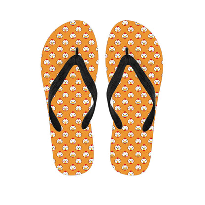 Cute Chicken Emoji Pattern Print Flip Flops