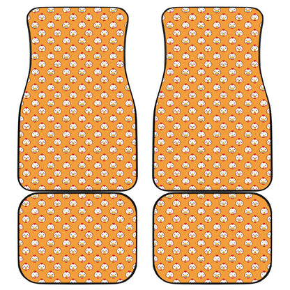 Cute Chicken Emoji Pattern Print Front and Back Car Floor Mats