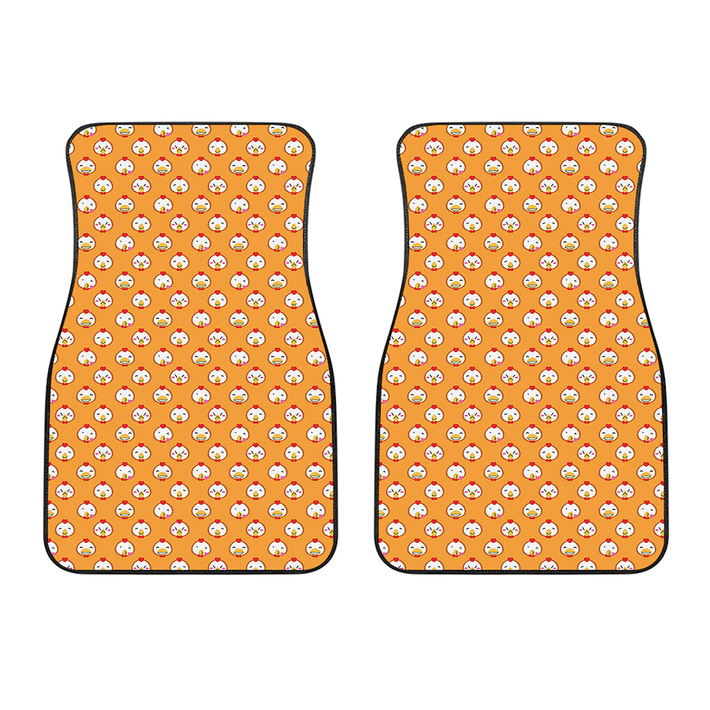 Cute Chicken Emoji Pattern Print Front Car Floor Mats