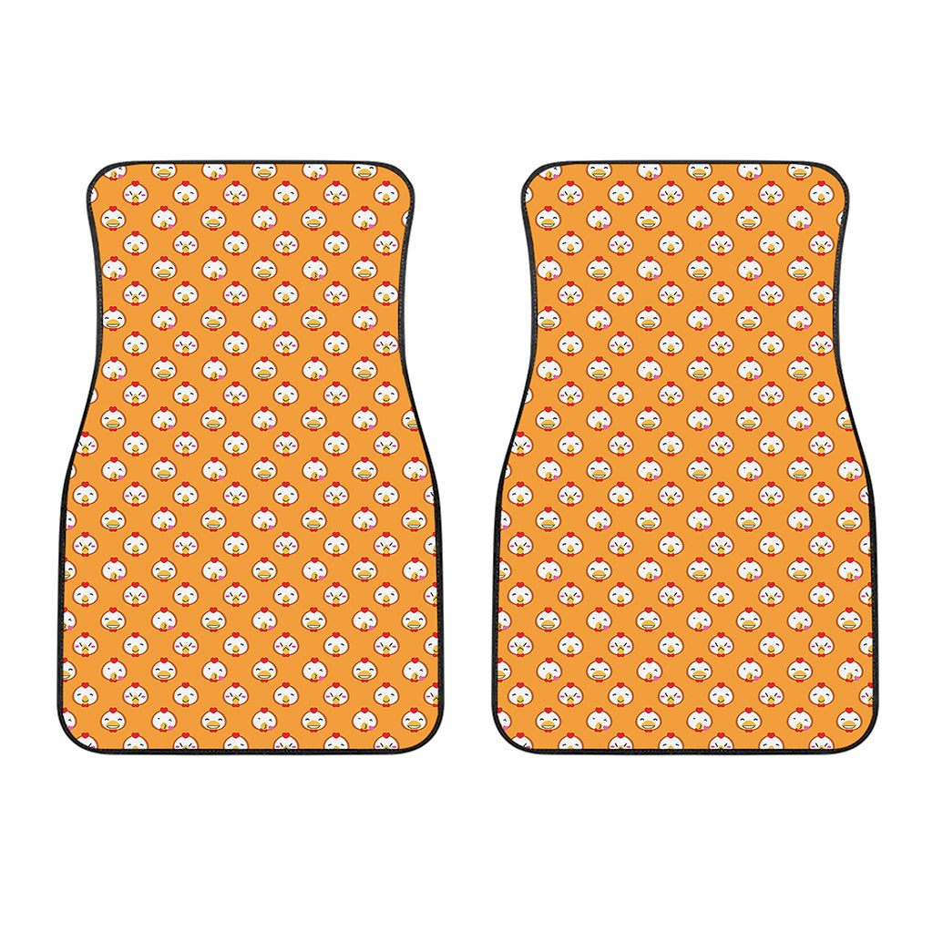 Cute Chicken Emoji Pattern Print Front Car Floor Mats