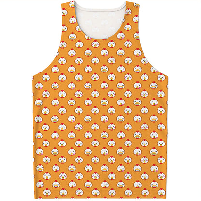 Cute Chicken Emoji Pattern Print Men's Tank Top
