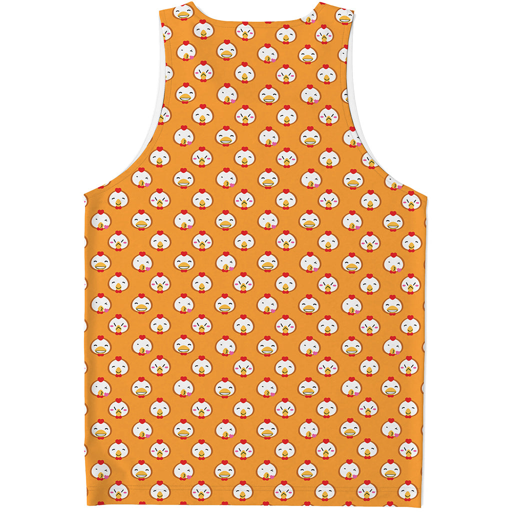 Cute Chicken Emoji Pattern Print Men's Tank Top
