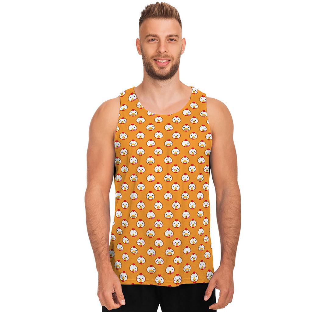 Cute Chicken Emoji Pattern Print Men's Tank Top