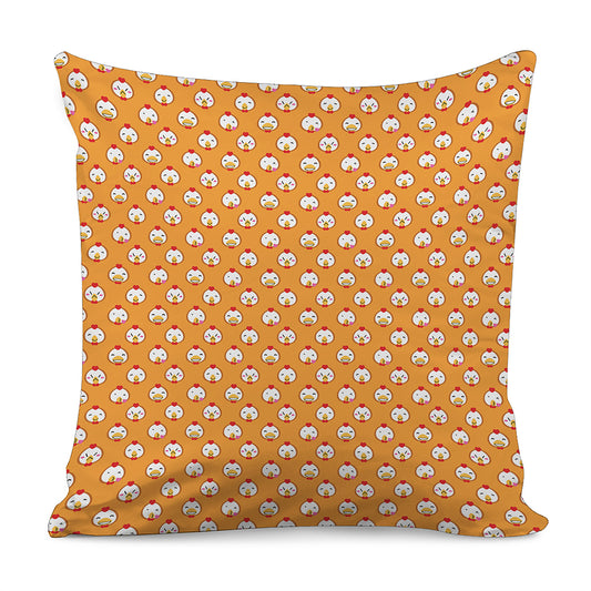 Cute Chicken Emoji Pattern Print Pillow Cover