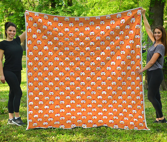 Cute Chicken Emoji Pattern Print Quilt