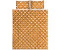 Cute Chicken Emoji Pattern Print Quilt Bed Set