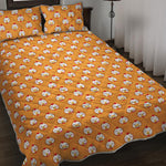 Cute Chicken Emoji Pattern Print Quilt Bed Set