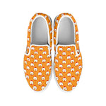 Cute Chicken Emoji Pattern Print White Slip On Shoes