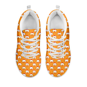 Cute Chicken Emoji Pattern Print White Sneakers