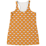 Cute Chicken Emoji Pattern Print Women's Racerback Tank Top