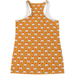 Cute Chicken Emoji Pattern Print Women's Racerback Tank Top