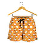 Cute Chicken Emoji Pattern Print Women's Shorts