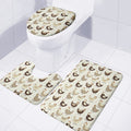 Cute Chicken Pattern Print 3 Piece Bath Mat Set