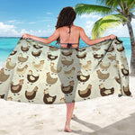 Cute Chicken Pattern Print Beach Sarong Wrap