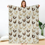 Cute Chicken Pattern Print Blanket