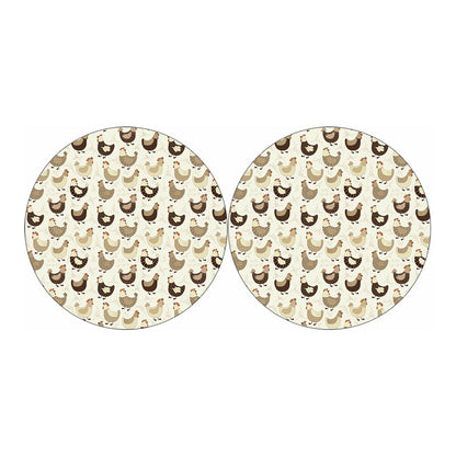Cute Chicken Pattern Print Car Coasters
