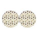 Cute Chicken Pattern Print Car Coasters