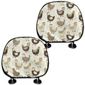Cute Chicken Pattern Print Car Headrest Covers