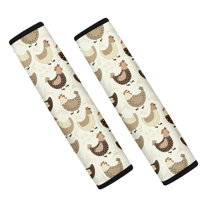 Cute Chicken Pattern Print Car Seat Belt Covers