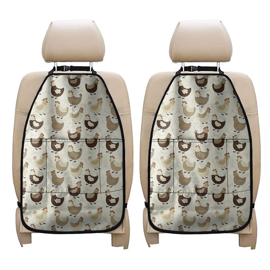 Cute Chicken Pattern Print Car Seat Organizers