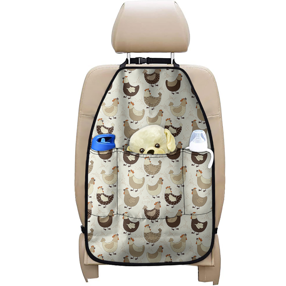Cute Chicken Pattern Print Car Seat Organizers