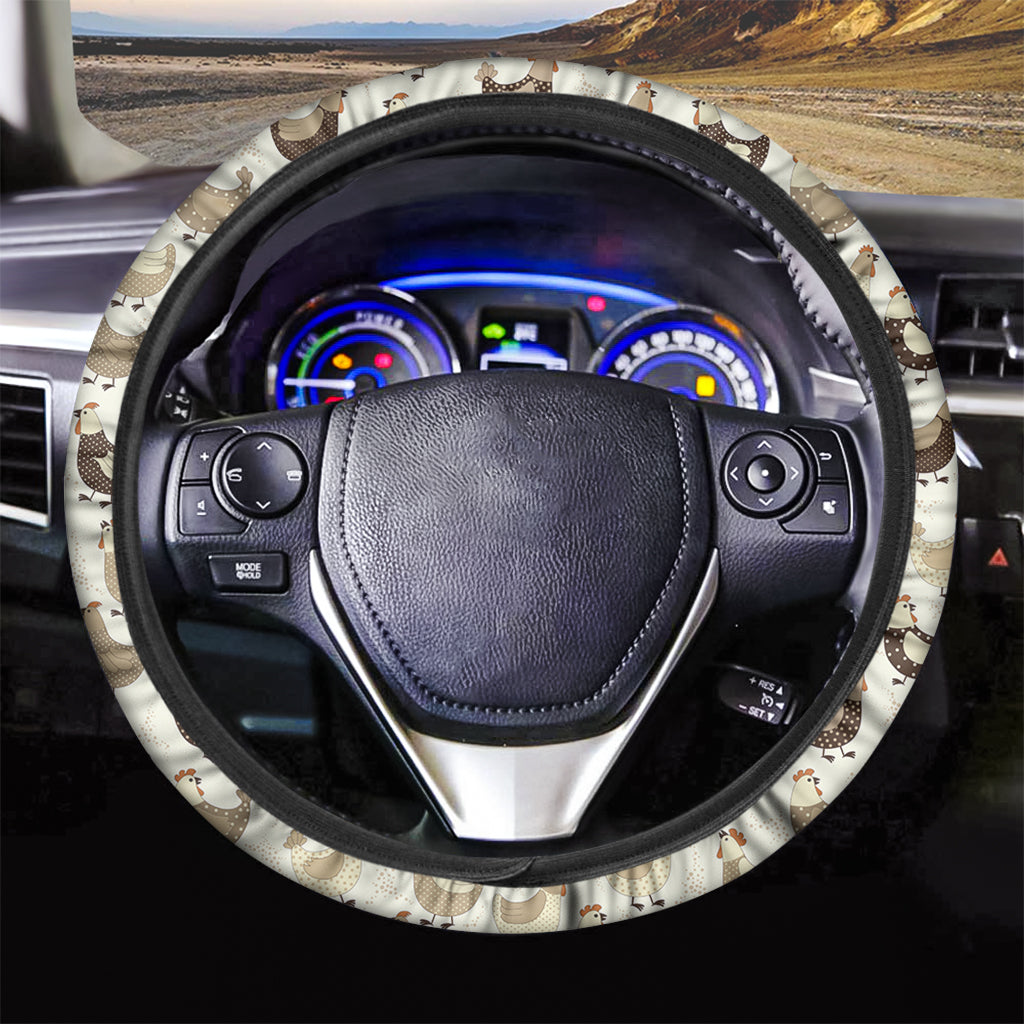 Cute Chicken Pattern Print Car Steering Wheel Cover