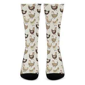 Cute Chicken Pattern Print Crew Socks