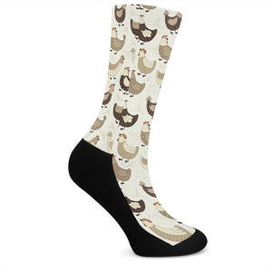 Cute Chicken Pattern Print Crew Socks