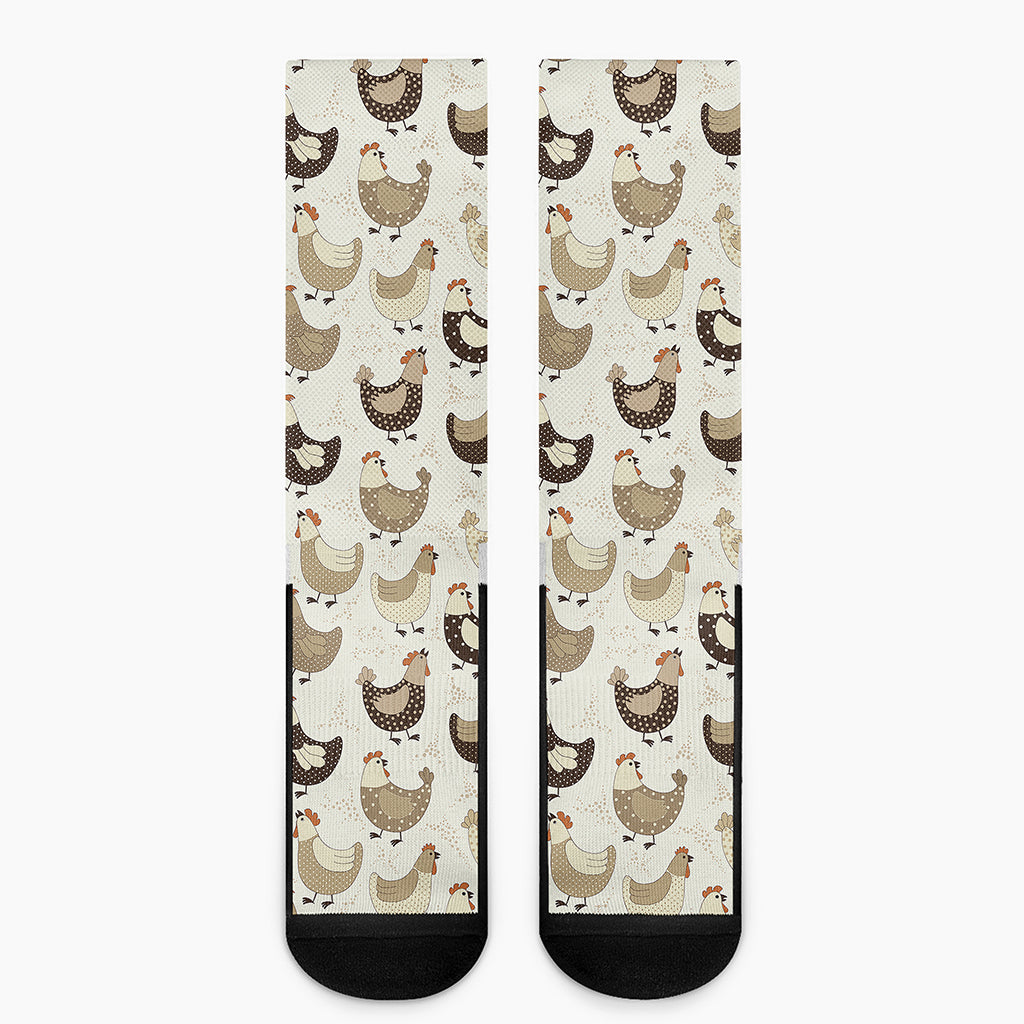 Cute Chicken Pattern Print Crew Socks