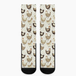 Cute Chicken Pattern Print Crew Socks