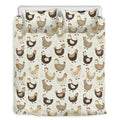 Cute Chicken Pattern Print Duvet Cover Bedding Set