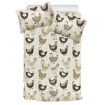 Cute Chicken Pattern Print Duvet Cover Bedding Set
