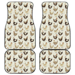 Cute Chicken Pattern Print Front and Back Car Floor Mats