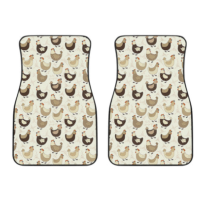 Cute Chicken Pattern Print Front Car Floor Mats