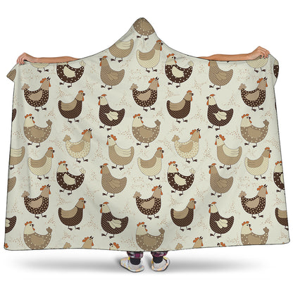 Cute Chicken Pattern Print Hooded Blanket