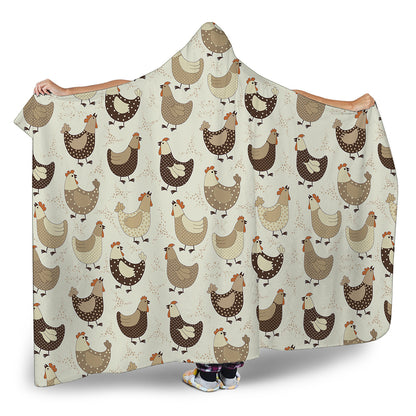 Cute Chicken Pattern Print Hooded Blanket